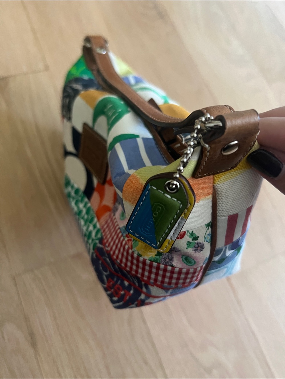 Coach Multicolor Patchwork mini Bag with Brown Leather Strap - Picture 5 of 5